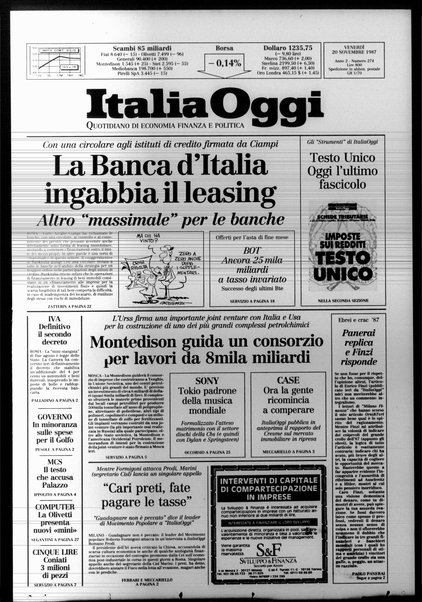 Italia oggi : quotidiano di economia finanza e politica